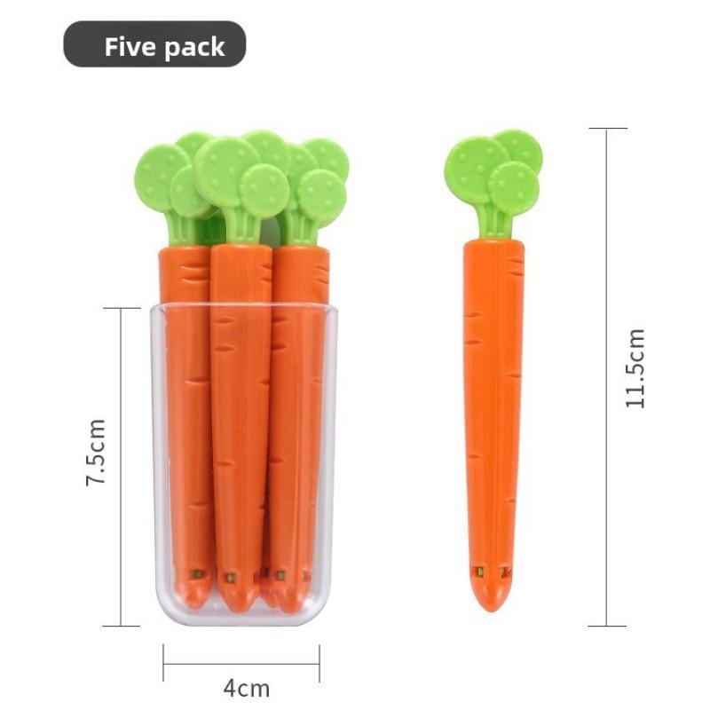 

French fries closure clip, creative food closure clip, snack closure, food sealing clip, magnetic fridge clip Carrots - 5-pack