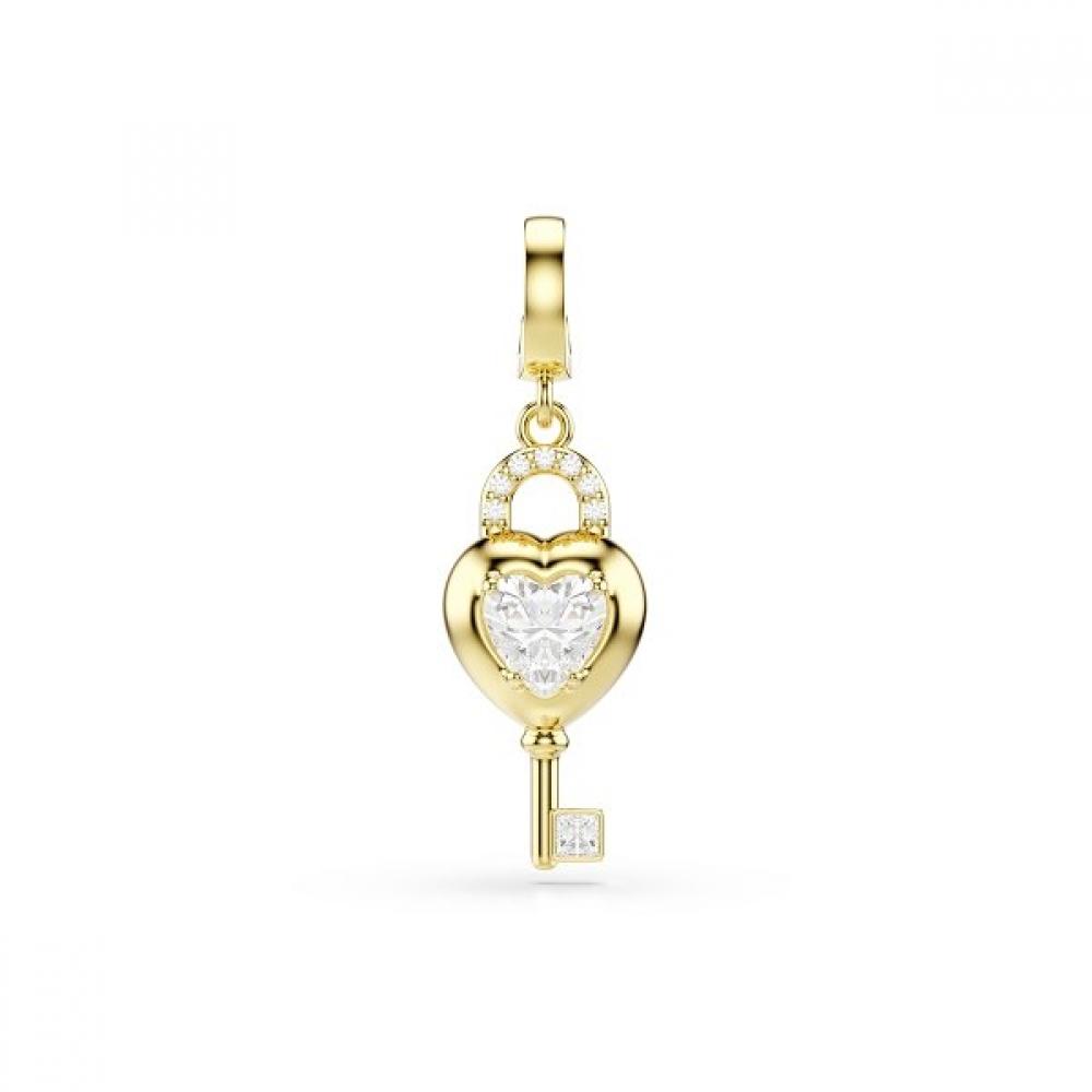 Swarovski Idyllia Charm Gold Tone Heart With Key Charm