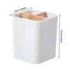 1Grid Bamboo Partition Storage Box Desktop Partition Pen Makeup Brush Holder Bathroom Toothbrush Rack Office Stationery Sort Box