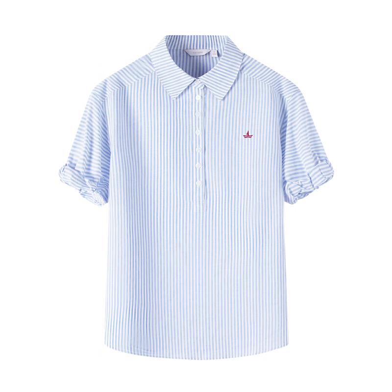 Navigare Women's Striped Short-Sleeve Commuter Blouse