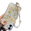 For Light Luxury Crystal Mobile Phone Chain Beaded Short Wrist Chain Fashion Butterfly Pendant Gold Leaf Hand-Made Lanyard