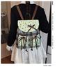 Schulranzen Koreanische Version Trend Ins Rucksack Damen Große Kapazität Vielseitig Kariert Süße Schleife Schüler Schulranzen Sternen Rucksack
