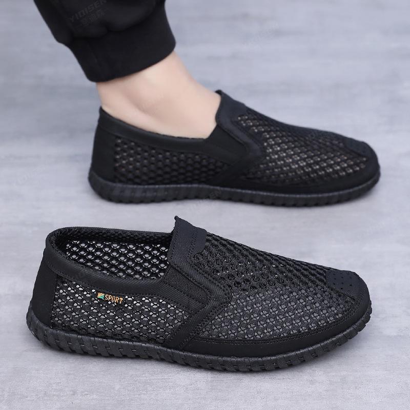 Men's Summer Mesh Breathable Shoes – Non-Slip Soft Sole Casual Sandals for Middle-Aged Dads