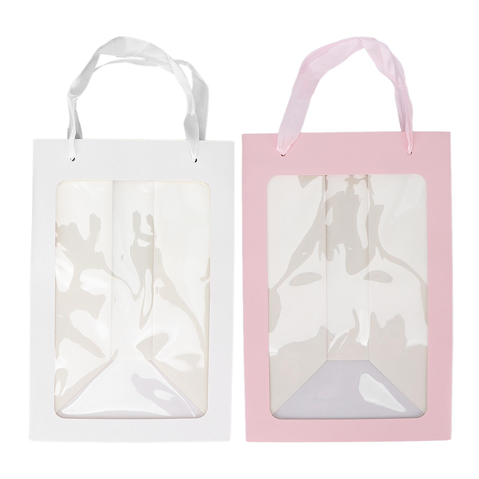 

Прозрачный подарочный пакет с окном, прямоугольной формы, большой подарочный пакет с ручкой для рождественских дней рождения