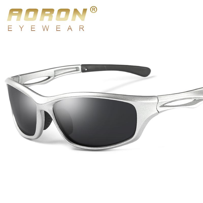 

AORON Поляризационные солнцезащитные очки в пластиковой оправе Аксессуары для улицы Рыбалка Вождение Велоспорт Спортивные очки Классический дизайн Антибликовые очки UV400 чёрный/серебряный