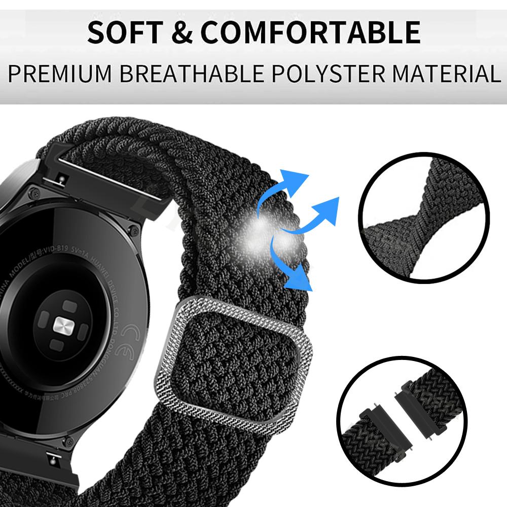 20/22mm Watchband For Garmin Venu SQ 2 Vivoactive 3/4 Strap Wristband For Forerunner 965 265 745 255 Braided Nylon Bracelet Belt