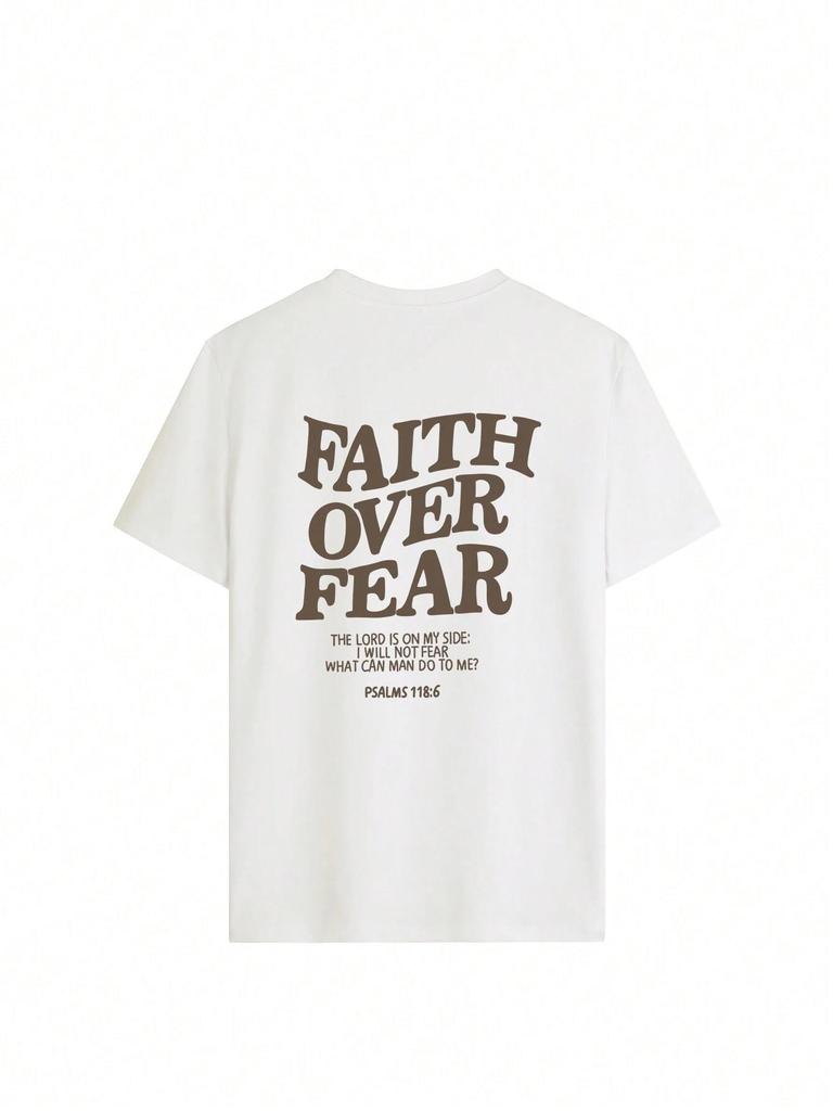 Faith Over Fear Letter Printing Women TShirts Breathable Cotton Clothes Summer Street Tee Shirts Casual Oversize Streetwear