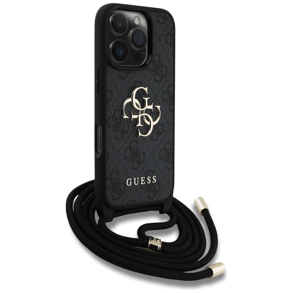Etui Guess 4G Big Logo Cord Stap         Crossbody Do Iphone 16 Pro Czarny