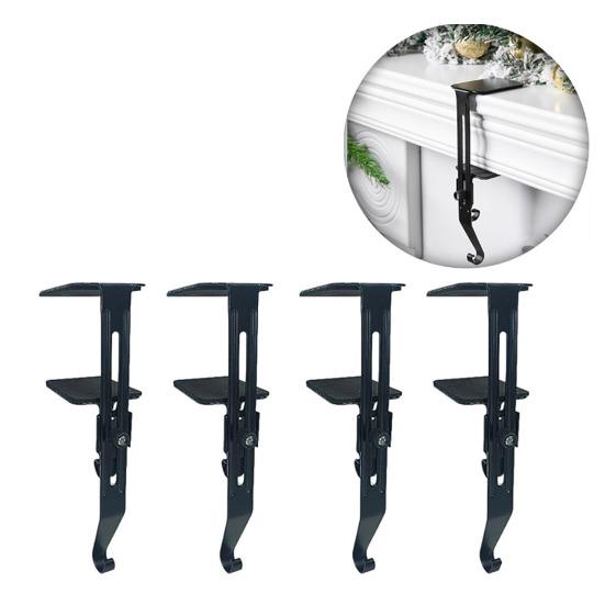 Christmas Stocking Holders Adjustable Mantle Christmas Sock Hook Anti-slip Fireplace Stocking Rack Multi-use Hooks for Xmas Party Decoration