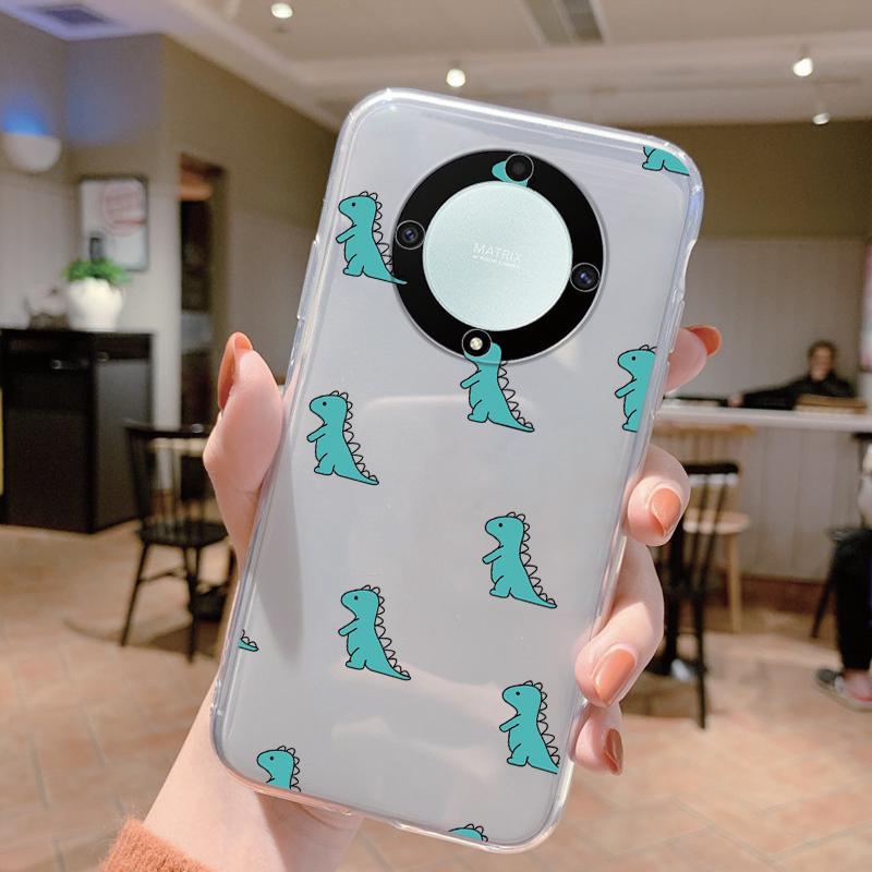 Clear Case For Honor Magic 5 Lite X9a Shockproof Cover Cartoon Cute Cat Soft Silicone Fundas For Honor X9c X9b Women Clear Bags