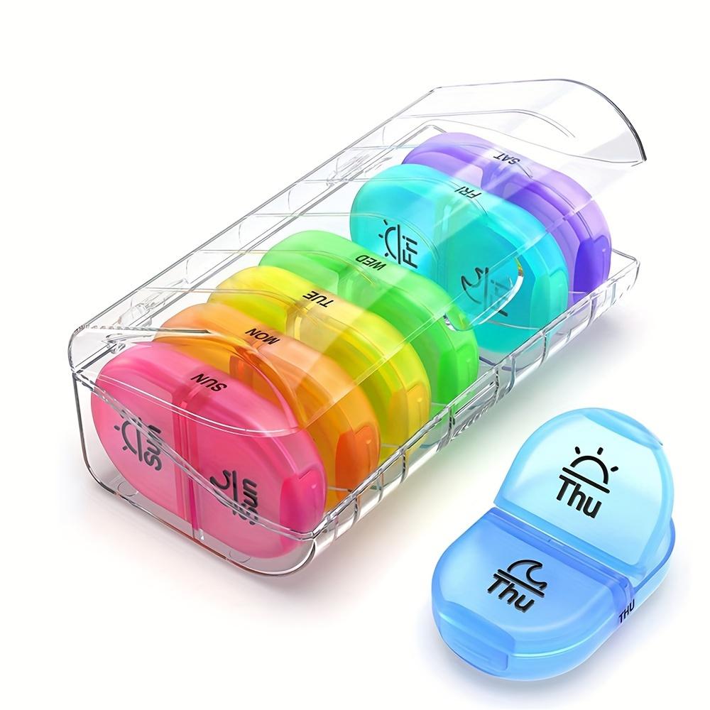 Weekly Pill Organizer 2 Times a Day, AM PM Pill Box 7 Day with One-Side Large Opening Design for Easy Filling
