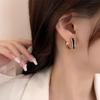 Square Shape Zinc Zinc Alloy Drop Glaze Korean Style Earrings Dripping Oil Ear Buckles Women Hoop Earrings