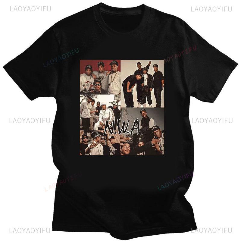 Straight Outta COMPTON Mens Fashion Cotton T-Shirt Black Classic Movie Poster Graphic Tshirt Streetwear Summer Men Clothing Gift