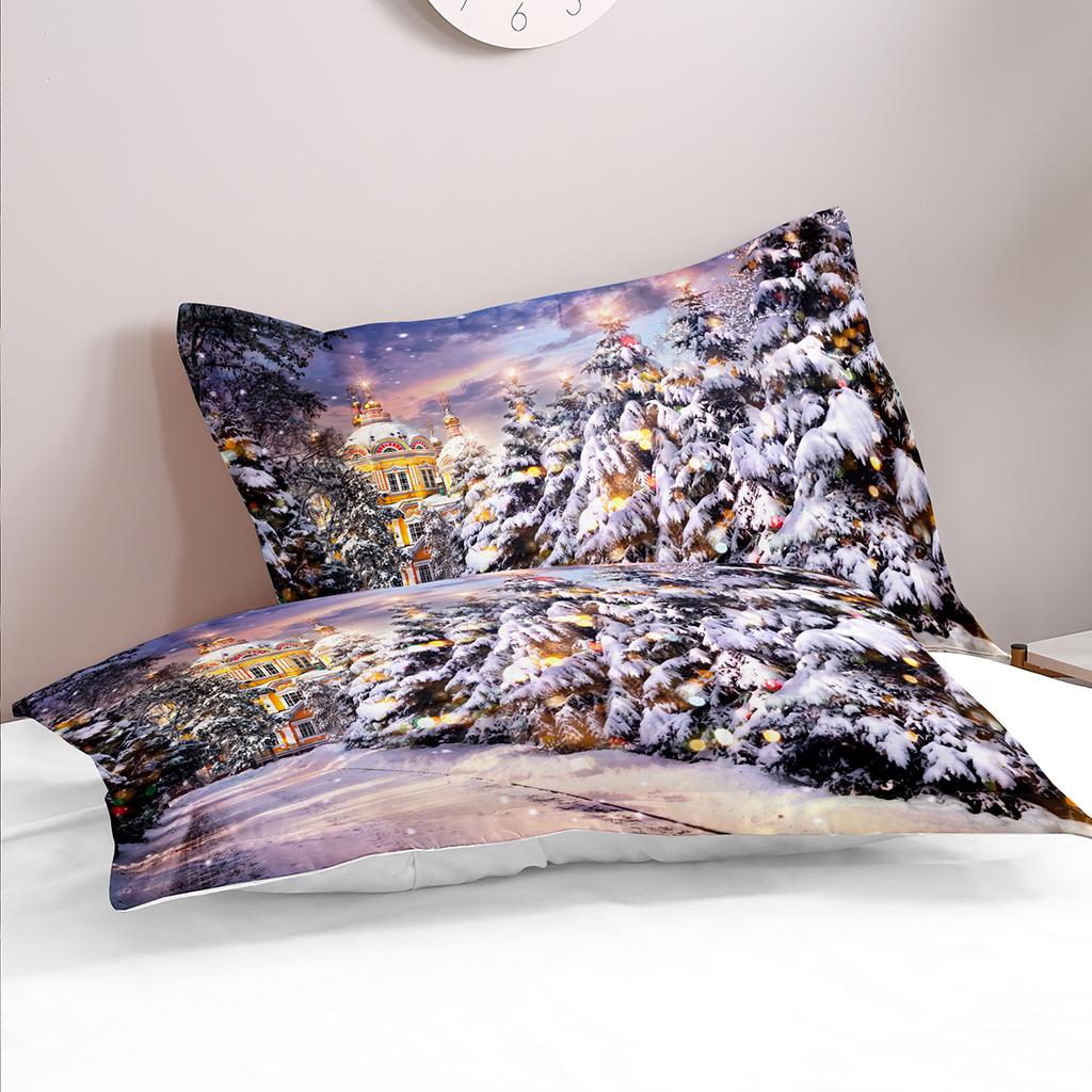 Christmas Snowman Bedding Set Duvet Cover Holiday King Quilt Cover Christmas Decorative Children'S Bedroom Hotel Duvet Cover Set