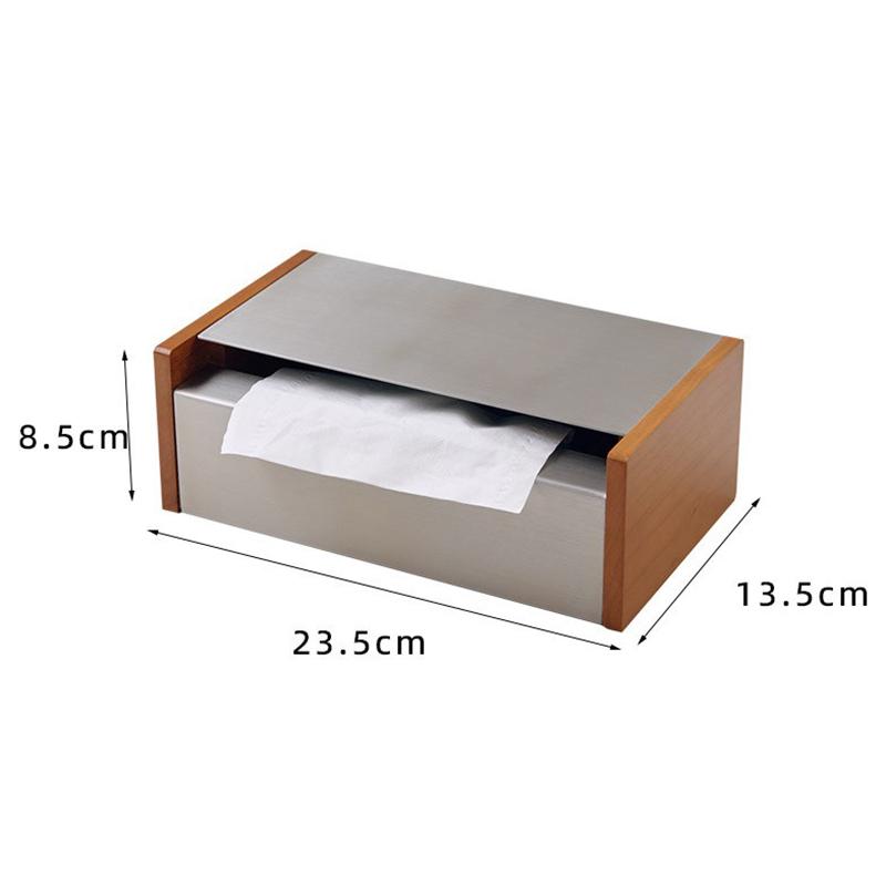 Stainless Steel Tissue Box Rectangular Tissue Boxes Elegant Luxury Napkin Case Wood Aesthetic Napkin Cases Table Decoration