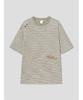 SHIFT.G Lettering Point Stripe Tshirt Khaki