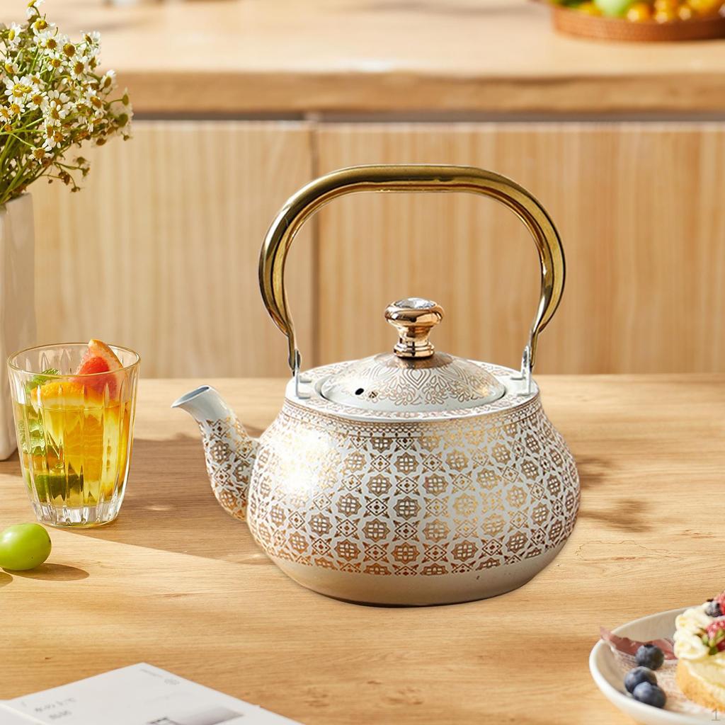 Teakettle Water Kettle Milk Warmer with Infuser Lid Teapot Stainless Steel for Party