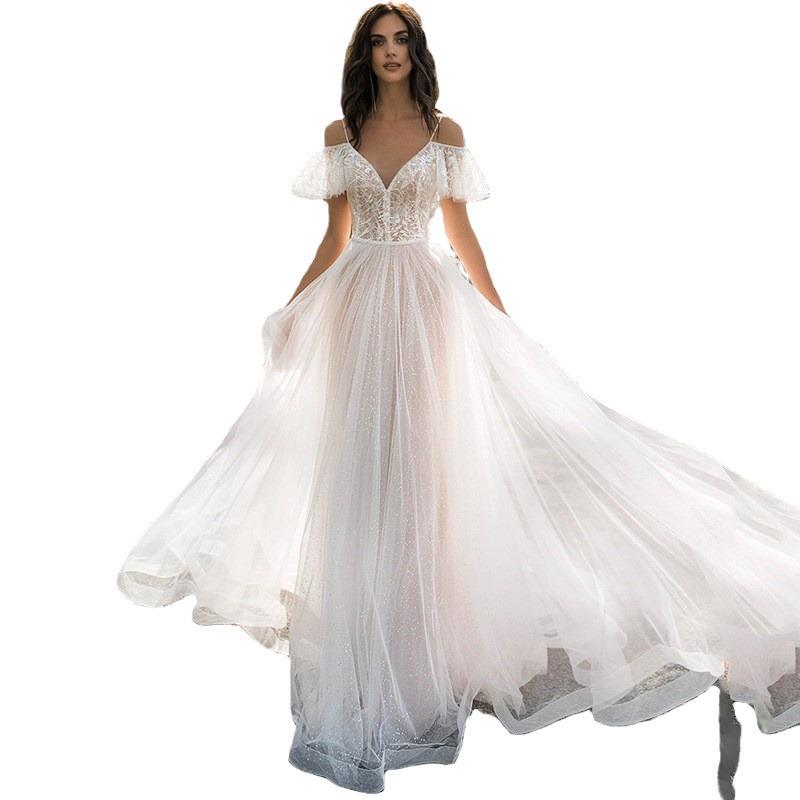 Spring 2025 Elegant One-Shoulder Lace Wedding Dress for Plus Sizes