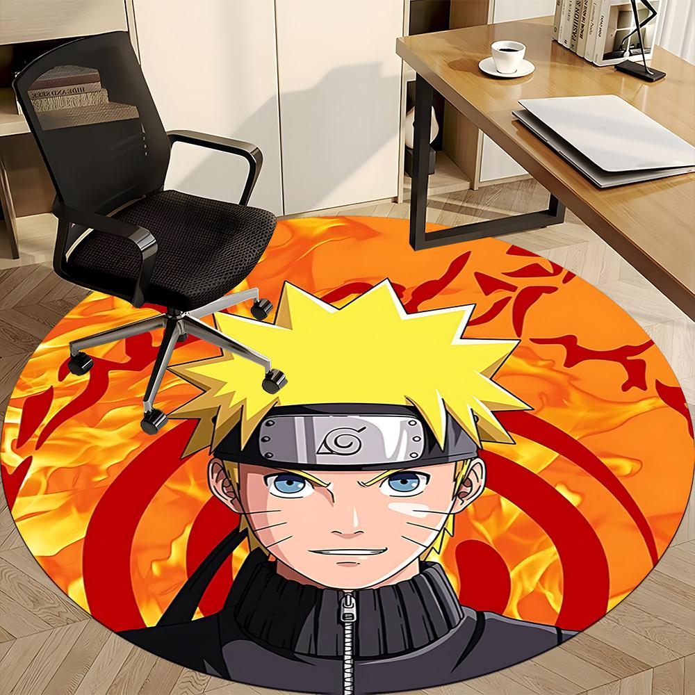 Naruto Flame Office Round Area Rug, Under Office Chairs Bedroom Living Room Home Decor A1022150