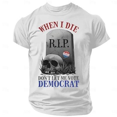 Men's T Shirt Tee Letter American US Flag Funny Crew Neck Clothing Apparel 3D Print Street Daily Sports Short Sleeve Fashion