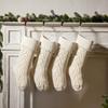 18"/46CM Christmas Stockings Hanging Ornaments Knitting Stocks Storage Bags Home Yarn Decorative Pendant Christmas Gift Bag