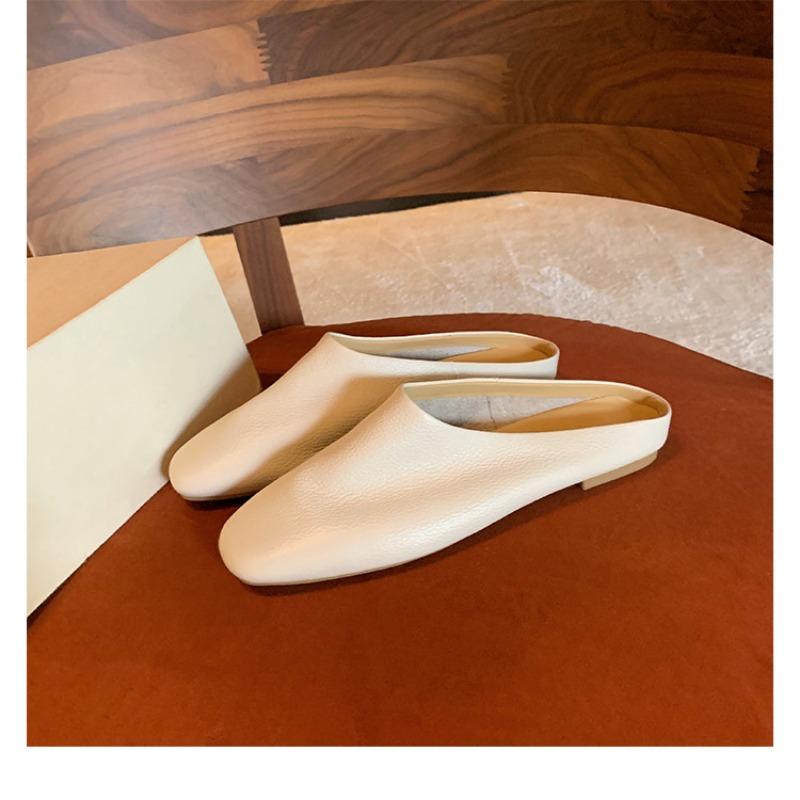 Sheepskin Lazy Bi Prepared Soft Waxy Good To Wear Bag Head Slippers Women's Summer Wear One Foot and Half Slippers