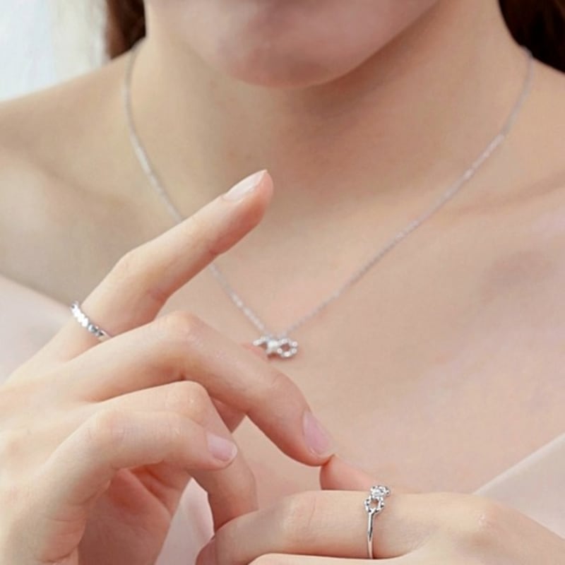 BELLOOGGI Pearl Ball Chain Ribbon Ring