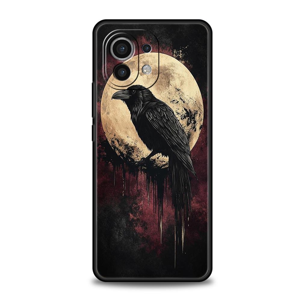 Black Raven Phone Case Cover for Xiaomi Mi 17 Pro Max 15 14 13 12 11 Ultra 15T 14T 13T 12T 11T Pro Lite Soft TPU Shell Funda Bag