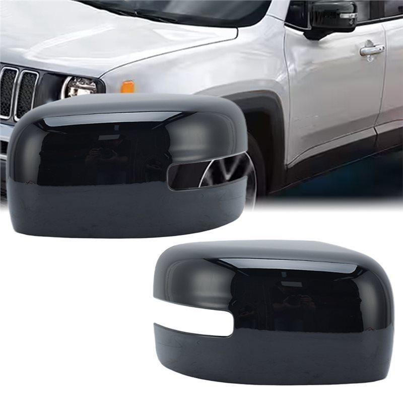 Gloss Black Side With Light Rearview Mirror Covers For Jeep Renegade BU 2015 2016-