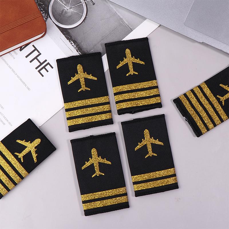 1 para Dekoracja odzieży Epolety Profesjonalni Piloci Mundur Epolety Rzemiosło Naszywki na ramię DIY Dekoracje do ubrań Akcesoria