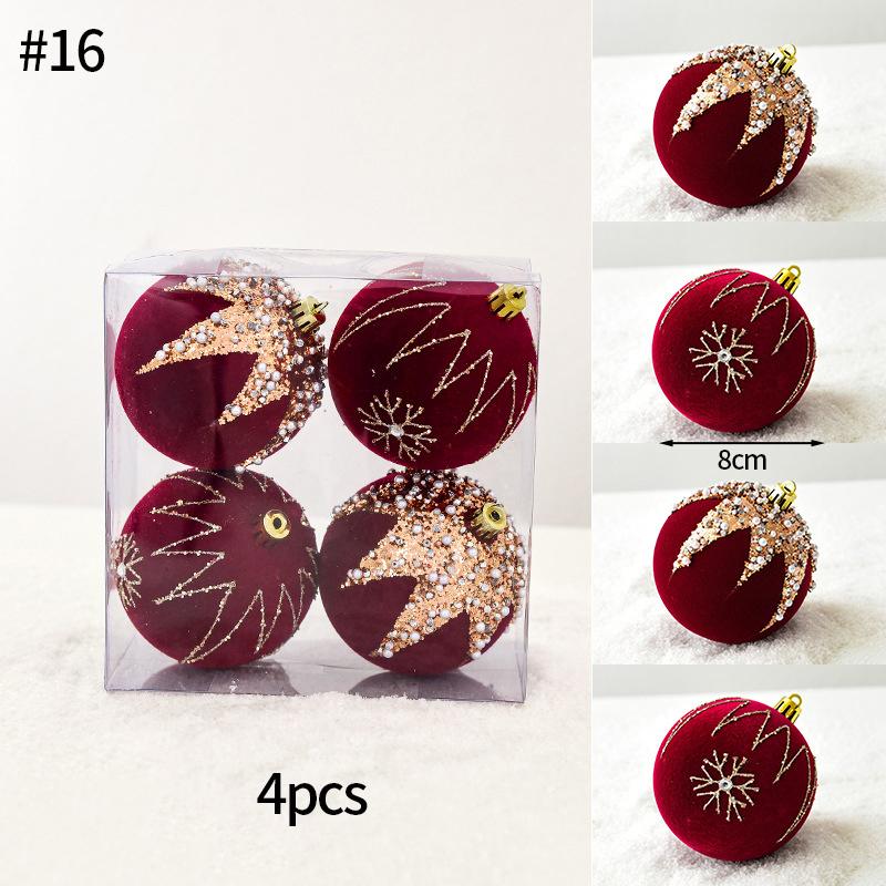 Christmas Ornament Red Velvet Christmas Tree Pendent Bowknot Elk Christmas Bells Xmas Tree Ornaments 2027 New Year Decor 7