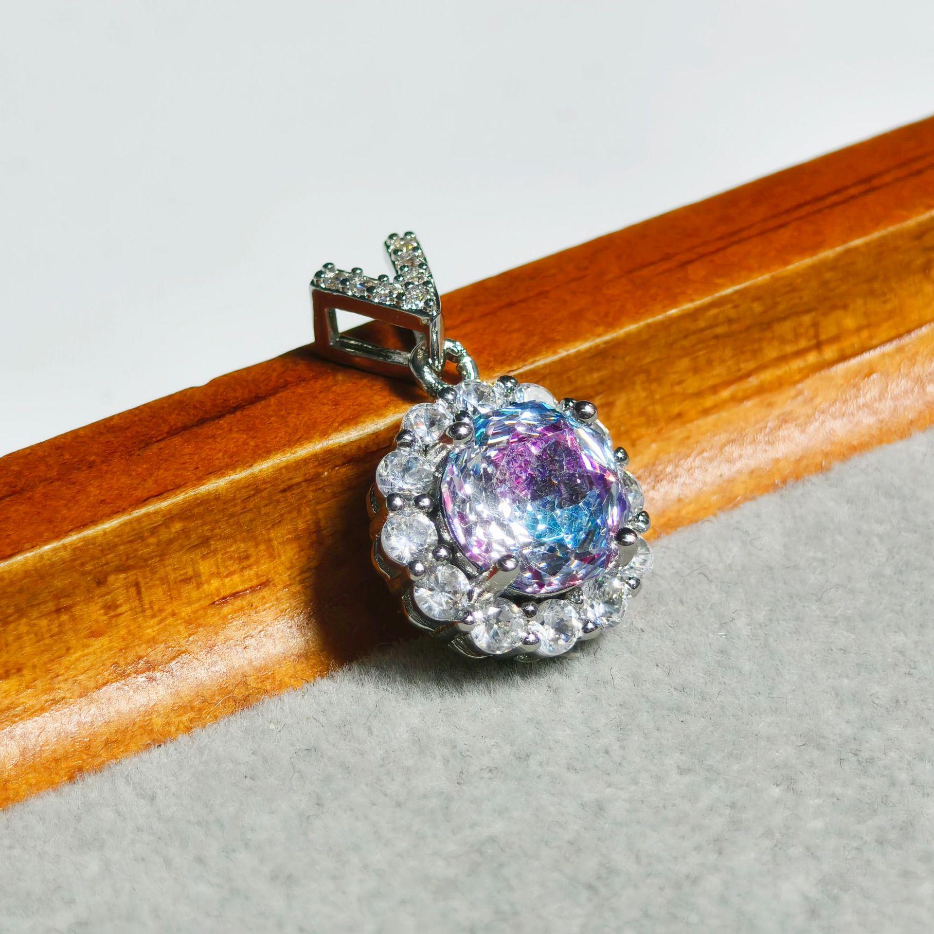 Gessen Jewelry Colorful Fairy Diamond Octagonal Ring, Earrings & Pendant Set for Women