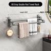 Punch-Free Multi-Bar Bathroom Towel Rack and Hanger Shelf