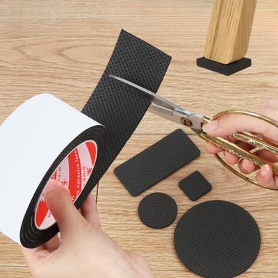 1 Roll Furniture Silent Sponge Tape Grid Antiskid Self-adhesive Table Chair Foot Pad 4mm Floor Scratch Protector DIY Accessories