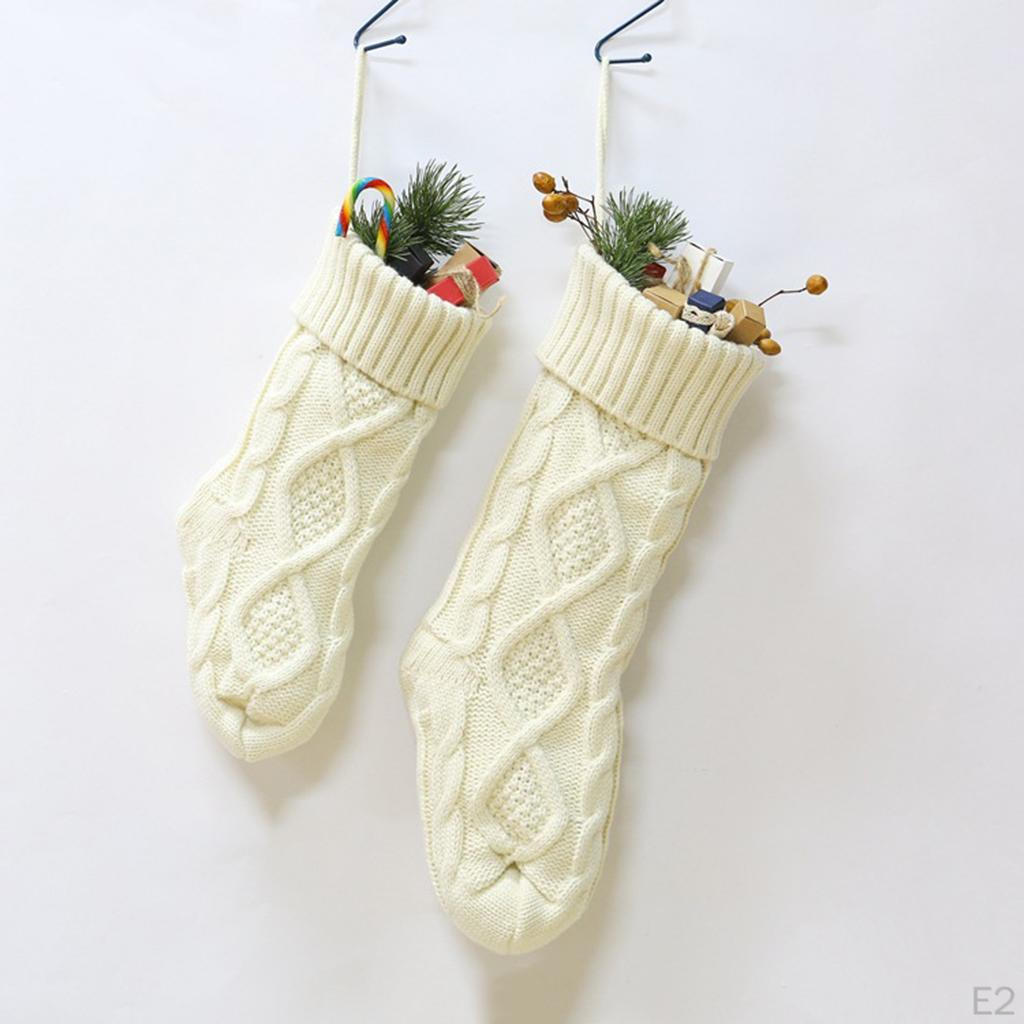 Heavy Knit Christmas Gift Present Candy Socks Stocking Holidays Party Home Decoration