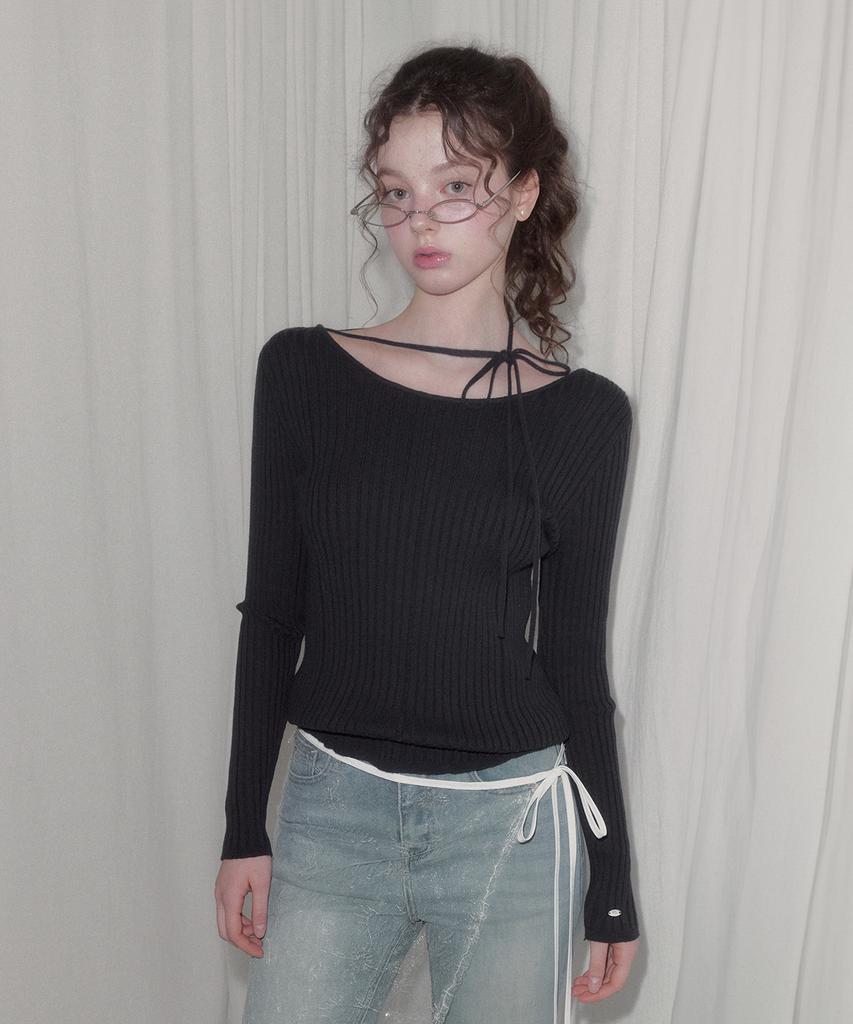 Teuwi Lumen Strap Ribbed Long Sleeve Knit