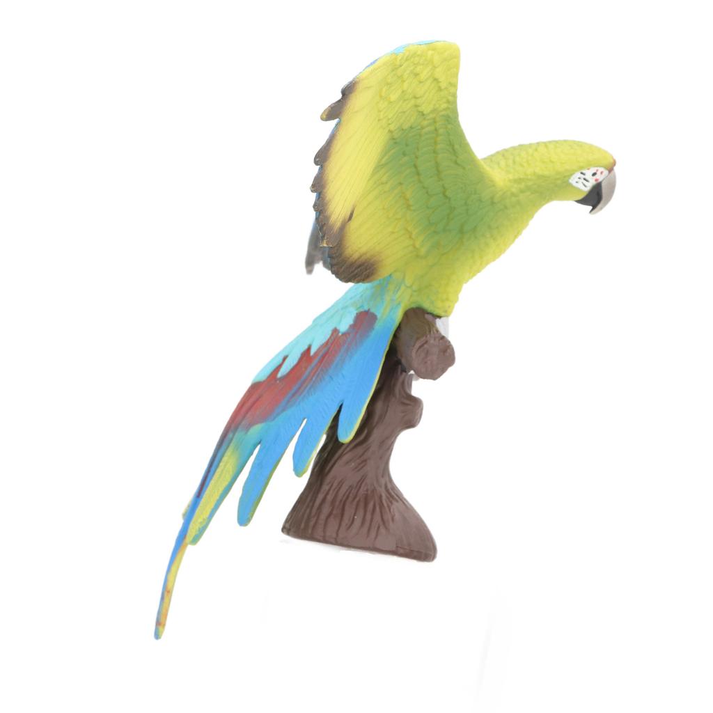 Parrot Decorative Figurine with Realistic Tree Stump Base Vivid Details Decorative Parrot Animal
