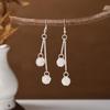 Ethnic Miao Silver Tassel Earrings - Retro Long Dangle Scenic Studs for Women