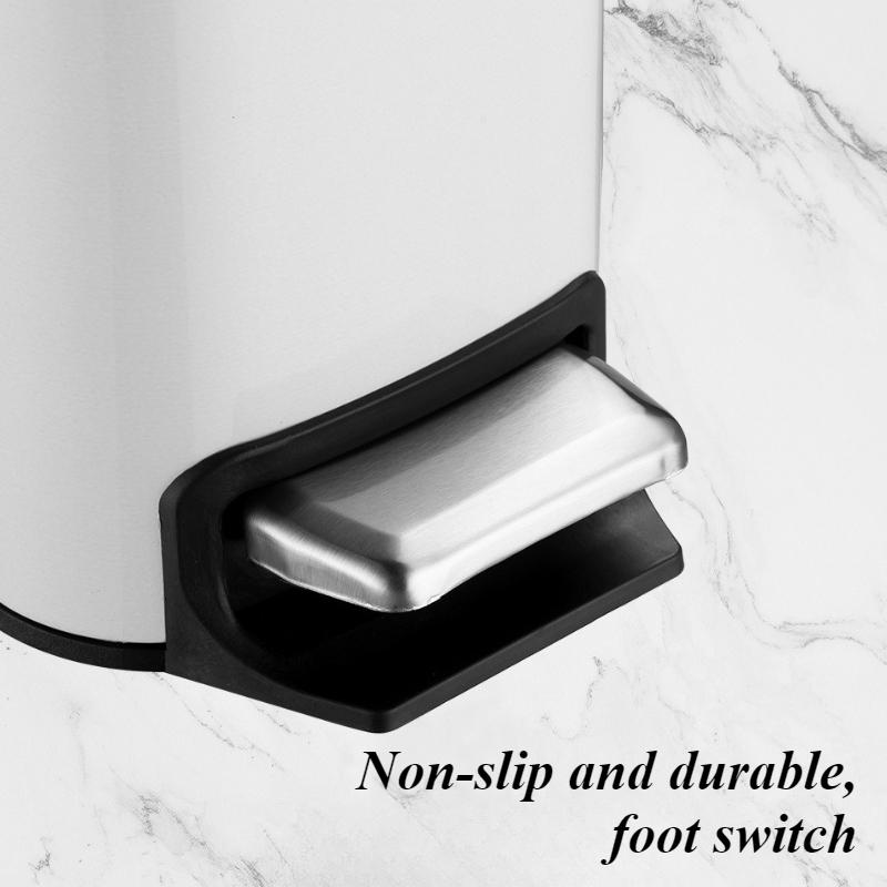 Nordic Waste Bins Bathroom Stainless Steel Pedal Trash Can Square Garbage Can Simple Living Room Modern Wastebasket with Lid