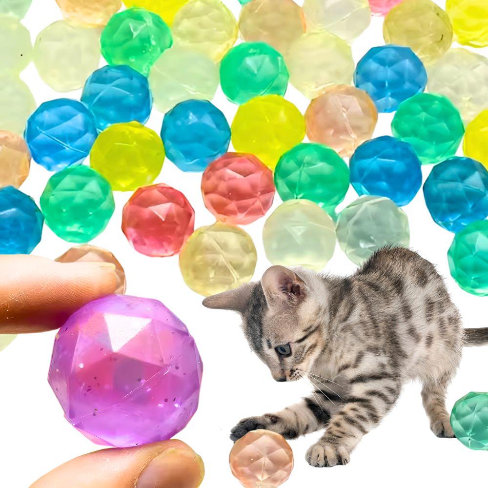 15/50pcs 0.98inch Rubber Elastic Pet Toy Ball Mixing Colors High Elasticity Bouncing Balls Home Outside Activities Supplies YMY
