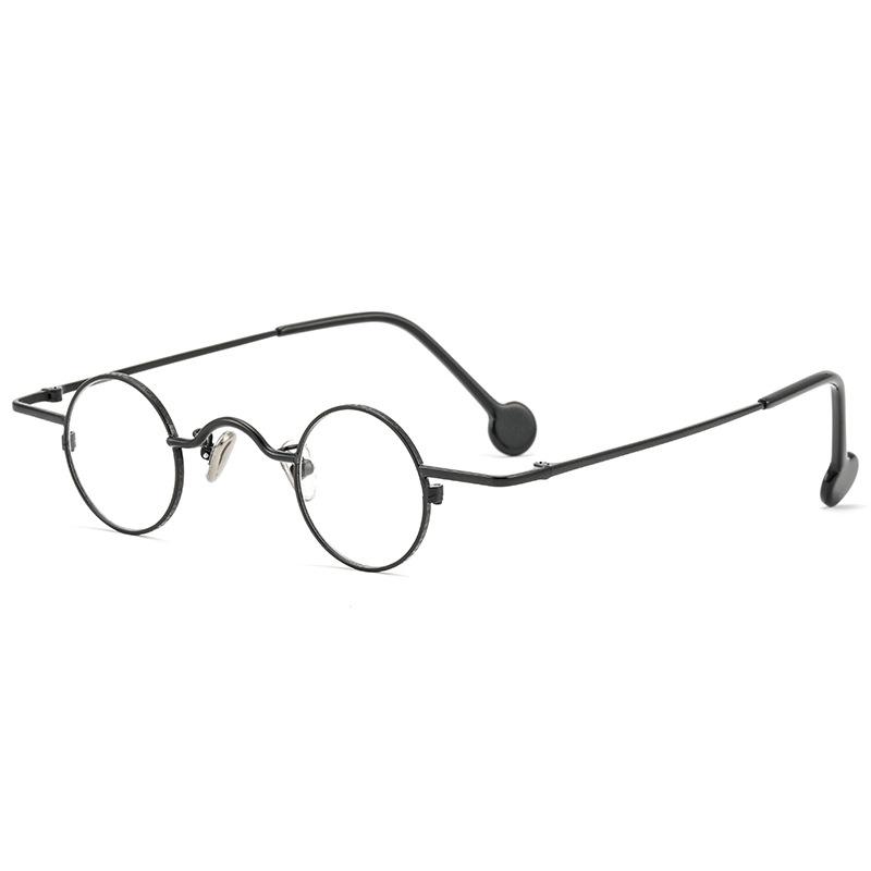 FIRADA Fashion Eyewear Retro Punk Round Alloy Small Size Eyeglasses Optical Prescription Glasses Frame For Men And Women PB8012 чёрный