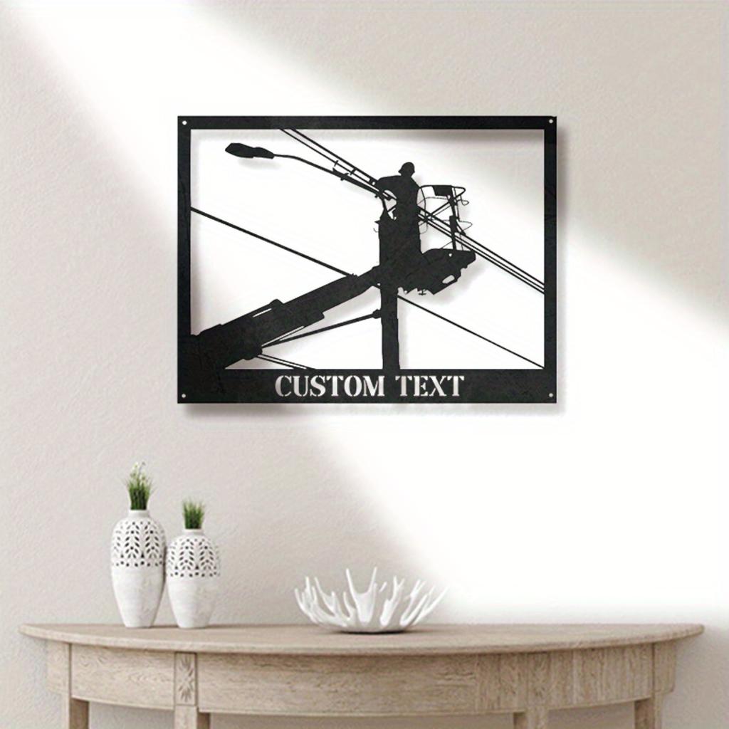 Retro Superheld Stromleitungsmonteur Metallschild Wandkunst für Home Office
