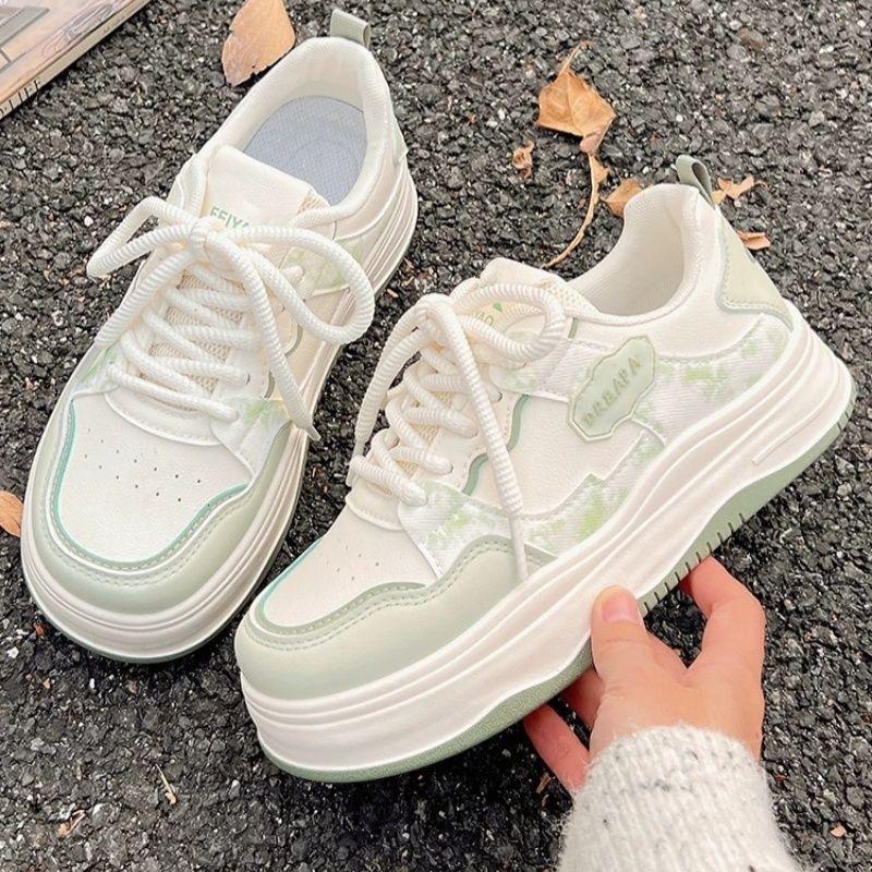 Spring and Autumn New Round Toe Thick Sole Comfortable Women's Shoes Fashionable New Elegant Breathable Sexy Casual Sports Shoes