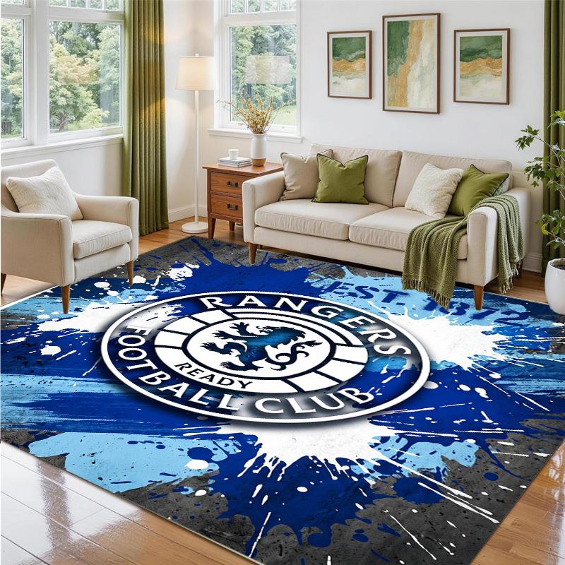 Rangers FC Design Crystal Velvet Rug Soft Decorative Mat for Bedroom Entrance