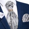 Ascot Tie for Men Gold Ring Novelty Paisley Ascot Tie Silk Cravat Hanky Cufflinks Set Dibangu