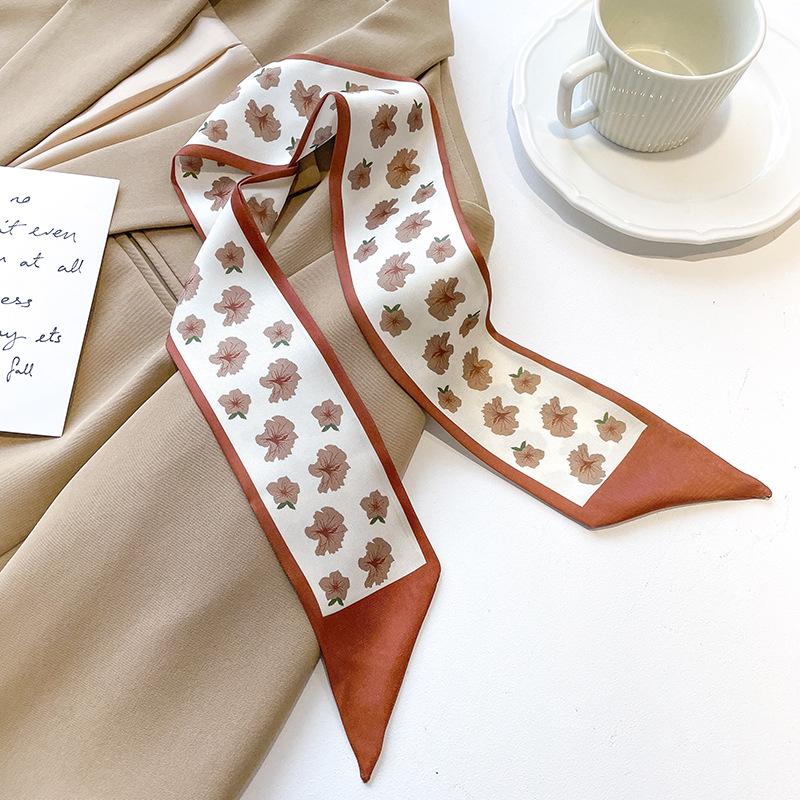 

Корейський шовковий шарф преміум-класу хакі голий, пов язка для волосся - професійний аксесуар для весни/осені 88*7cm