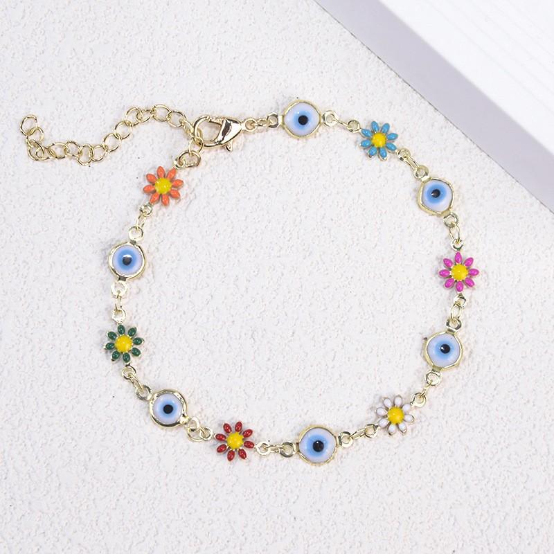 New Drip Colored Flower Bracelet Female Daisy Jewelry Girlfriends Student Fashion Jewelry