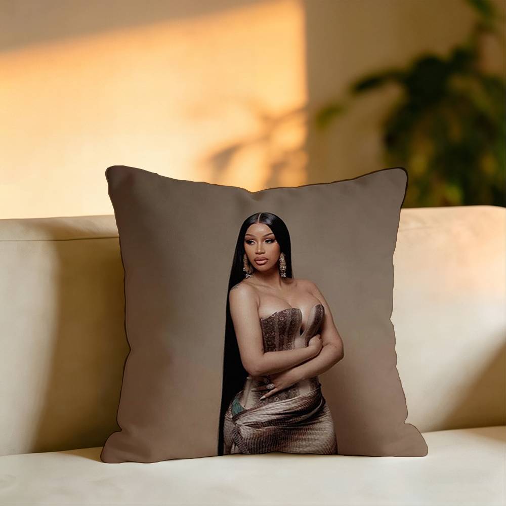 Rapper CCardi B Pillow Case Square DoubleSided Sofa Cushion Cover Bedroom Bedside Pillow