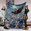 Christmas Santa Claus Theme Printed Blanket - Perfect for Couch, Bed, Travel & Outdoor Use | Machine Washable, Cozy & Durable.