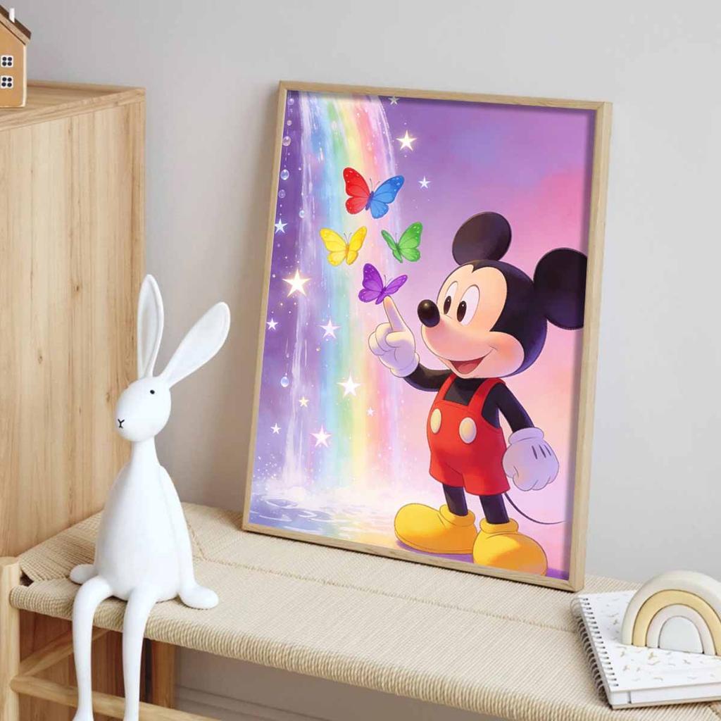 Disney Diamond Paint Mosaic Art Painting Kit Mickey Mouse Rainbow Butterfly Handmade DIY Home Decor